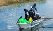 JORNADA DE LIMPIEZA EN LAS ISLAS FLOTANTES DE LOS UROS DEL LAGO TITICACA