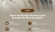 ATENCIÓN PUNO!! TALLER DE NORMAS TÉCNICAS PARA PRENDAS DE FIBRA DE ALPACA